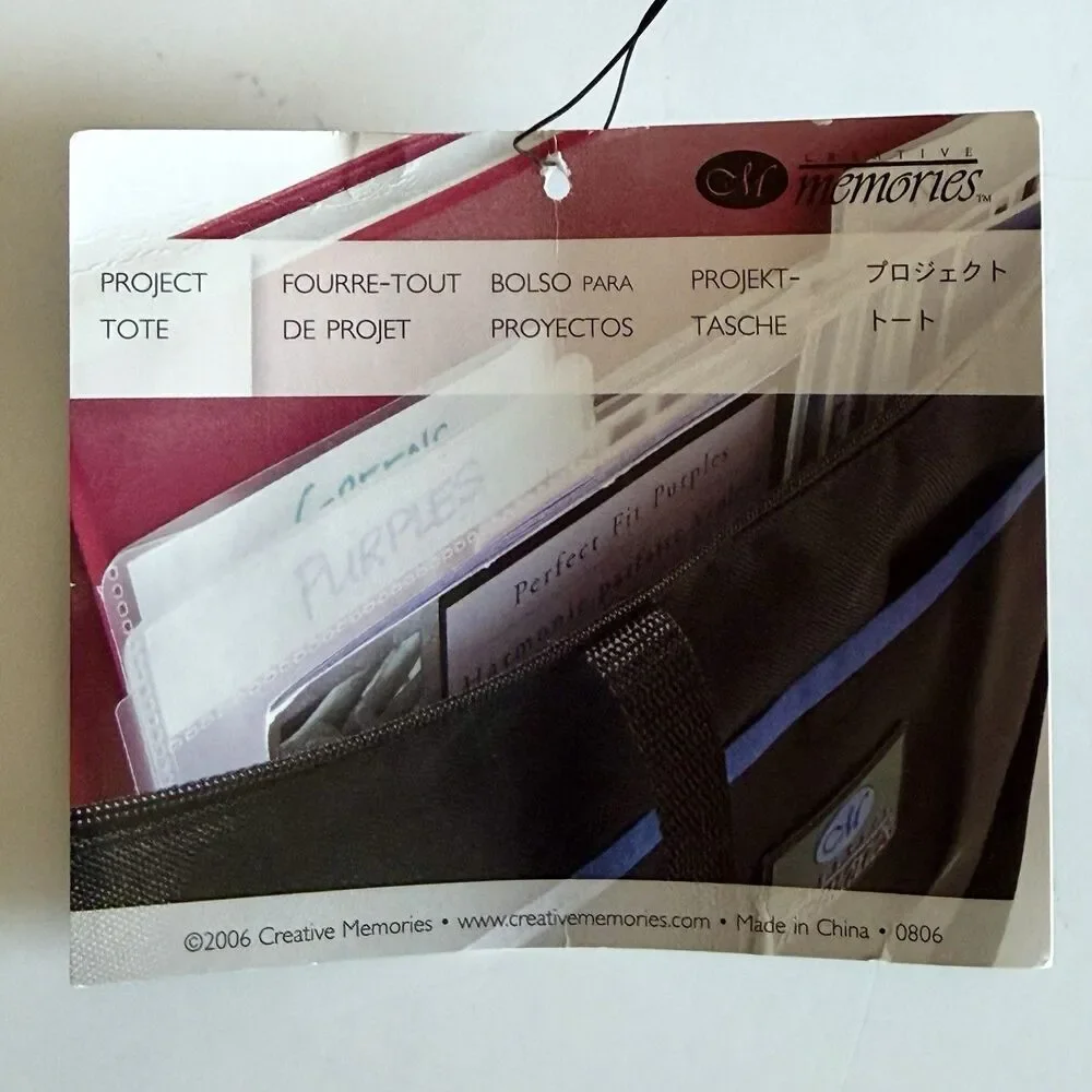 CREATIVE MEMORIES Black Nylon & Mesh Project Tote Bag Scrapbooking Crafting- NWT